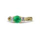 1 - Alika Signature Emerald and Diamond Three Stone Engagement Ring 