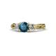 1 - Alika Signature Blue and White Diamond Three Stone Engagement Ring 
