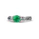 1 - Alika Signature Emerald and Diamond Three Stone Engagement Ring 