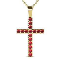 Aja Ruby Cross Pendant Ruby Womens Cross Pendant Necklace ctw K Yellow GoldIncluded Inches K Yellow Gold Chain