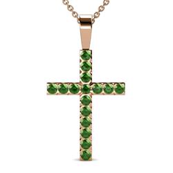 Aja Green Garnet Cross Pendant Green Garnet Womens Cross Pendant Necklace ctw K Rose GoldIncluded Inches K Rose Gold Chain