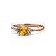 1 - Eve Signature 6.50 mm Citrine and Diamond Engagement Ring 