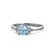 1 - Eve Signature 6.50 mm Aquamarine and Diamond Engagement Ring 