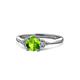 1 - Eve Signature 6.50 mm Peridot and Diamond Engagement Ring 