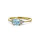 1 - Eve Signature 6.50 mm Aquamarine and Diamond Engagement Ring 