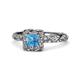 1 - Allene Signature Princess Cut Halo Engagement Ring 