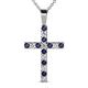 1 - Aja Blue Sapphire and Diamond Cross Pendant 