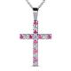 1 - Aja Pink Sapphire and Diamond Cross Pendant 