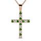1 - Aja Green Garnet and Diamond Cross Pendant 