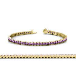 Abril Amethyst Eternity Tennis Bracelet Amethyst ctw Channel Set Womens Eternity Tennis Bracelet K Yellow Gold