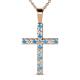1 - Aja Blue Topaz and Diamond Cross Pendant 