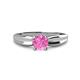 1 - Kelila 6.00 mm Round Lab Created Pink Sapphire Solitaire Engagement Ring 
