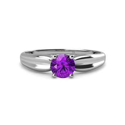 Kelila Round Amethyst Solitaire Engagement Ring