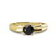 1 - Kelila 6.00 mm Round Black Diamond Solitaire Engagement Ring 