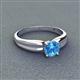 3 - Kelila 6.50 mm Round Blue Topaz Solitaire Engagement Ring 