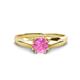 1 - Flora 6.00 mm Round Lab Created Pink Sapphire Solitaire Engagement Ring 