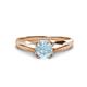 1 - Flora 6.50 mm Round Aquamarine Solitaire Engagement Ring 