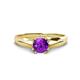 1 - Flora 6.50 mm Round Amethyst Solitaire Engagement Ring 