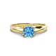 1 - Flora 6.50 mm Round Blue Topaz Solitaire Engagement Ring 