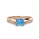 1 - Flora 6.50 mm Round Blue Topaz Solitaire Engagement Ring 