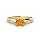 1 - Flora 6.50 mm Round Citrine Solitaire Engagement Ring 