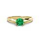 1 - Flora 6.00 mm Round Emerald Solitaire Engagement Ring 