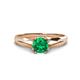 1 - Flora 6.00 mm Round Emerald Solitaire Engagement Ring 