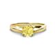 1 - Flora 6.00 mm Round Lab Created Yellow Sapphire Solitaire Engagement Ring 