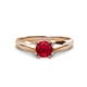 1 - Flora 6.00 mm Round Ruby Solitaire Engagement Ring 