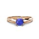 1 - Flora 6.50 mm Round Tanzanite Solitaire Engagement Ring 