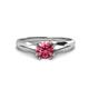 1 - Flora 6.50 mm Round Pink Tourmaline Solitaire Engagement Ring 