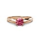 1 - Flora 6.50 mm Round Pink Tourmaline Solitaire Engagement Ring 