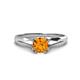 1 - Flora 6.50 mm Round Citrine Solitaire Engagement Ring 