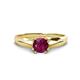 1 - Flora 6.50 mm Round Rhodolite Garnet Solitaire Engagement Ring 