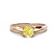 1 - Flora 6.00 mm Round Lab Created Yellow Sapphire Solitaire Engagement Ring 
