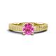 1 - Kaelan 6.00 mm Round Lab Created Pink Sapphire Solitaire Engagement Ring 