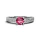 1 - Kaelan 6.50 mm Round Pink Tourmaline Solitaire Engagement Ring 