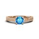 1 - Kaelan 6.50 mm Round Blue Topaz Solitaire Engagement Ring 