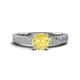 1 - Kaelan 6.00 mm Round Lab Created Yellow Sapphire Solitaire Engagement Ring 