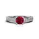 1 - Kaelan 6.00 mm Round Ruby Solitaire Engagement Ring 