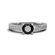 1 - Kaelan 6.00 mm Round Black Diamond Solitaire Engagement Ring 