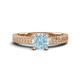 1 - Kaelan 6.50 mm Round Aquamarine Solitaire Engagement Ring 