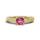 1 - Kaelan 6.50 mm Round Pink Tourmaline Solitaire Engagement Ring 