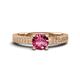 1 - Kaelan 6.50 mm Round Pink Tourmaline Solitaire Engagement Ring 
