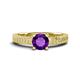 1 - Kaelan 6.50 mm Round Amethyst Solitaire Engagement Ring 