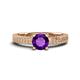 1 - Kaelan 6.50 mm Round Amethyst Solitaire Engagement Ring 