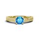 1 - Kaelan 6.50 mm Round Blue Topaz Solitaire Engagement Ring 