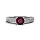 1 - Kaelan 6.50 mm Round Rhodolite Garnet Solitaire Engagement Ring 