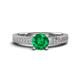 1 - Kaelan 6.00 mm Round Emerald Solitaire Engagement Ring 