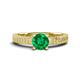 1 - Kaelan 6.00 mm Round Emerald Solitaire Engagement Ring 